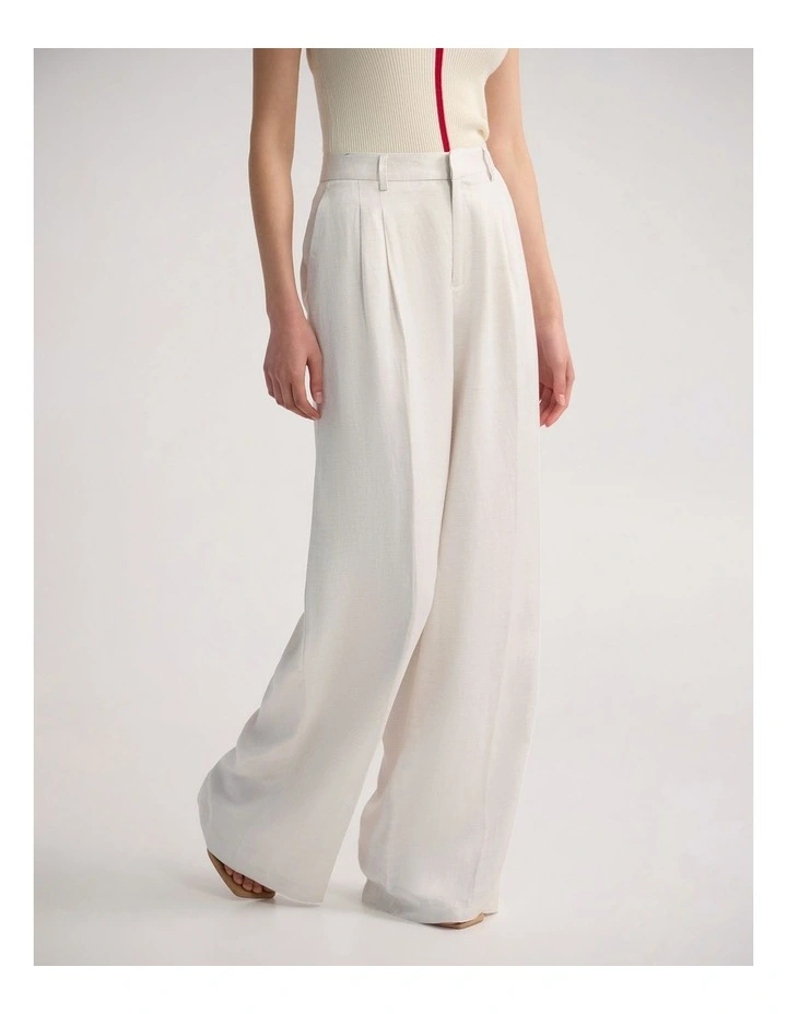 Cameron Pleat Front Pant in Cream image 3