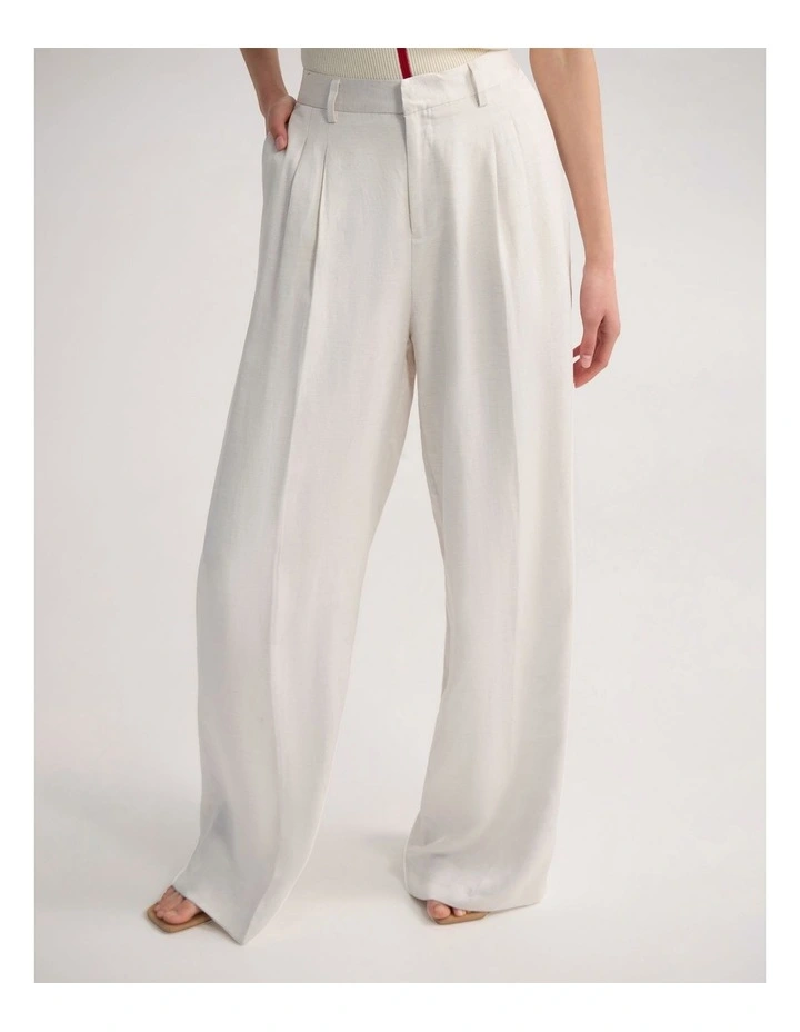 Cameron Pleat Front Pant in Cream image 4