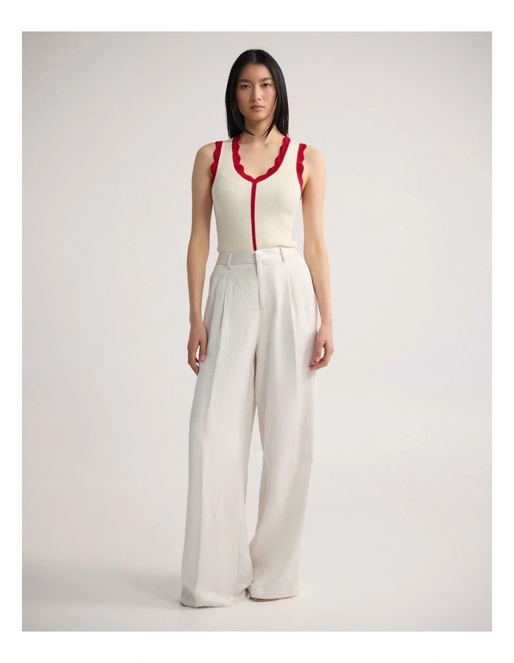 Cameron Pleat Front Pant in Cream image 5