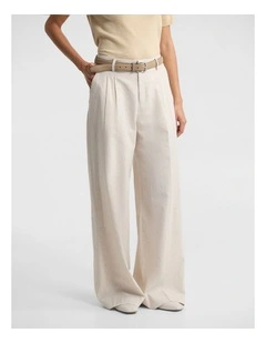 Sonia Pleat Front Relaxed Pant in Sand