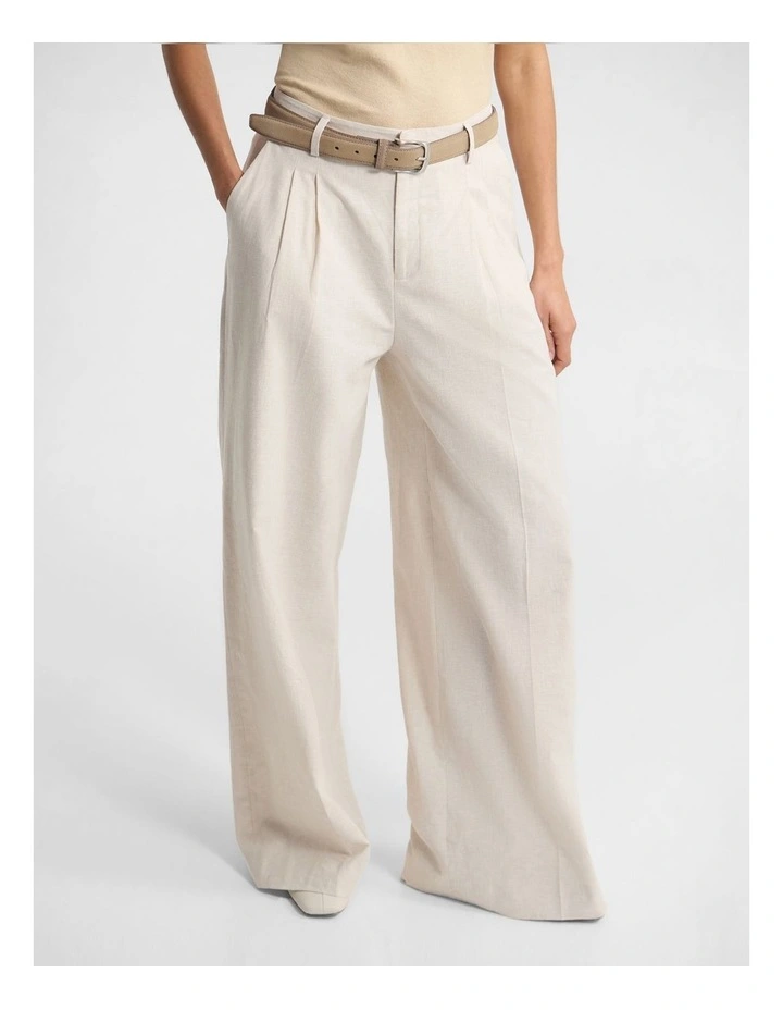 Sonia Pleat Front Relaxed Pant in Sand image 5