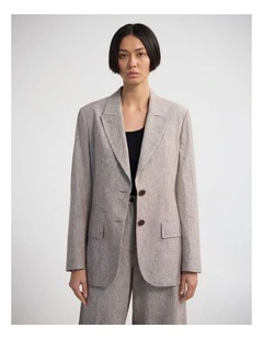 Racer Open Back Blazer in Mocha