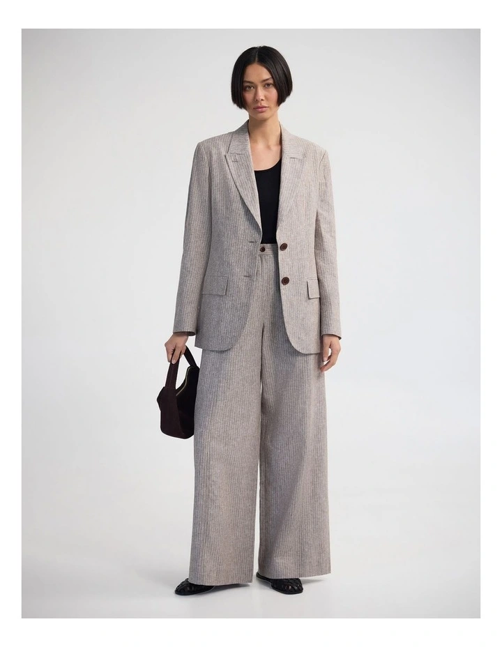 Racer Open Back Blazer in Mocha image 5
