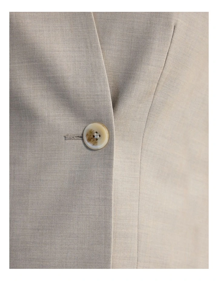Carlie Wool Blend Collarless Blazer in Sandstone image 6