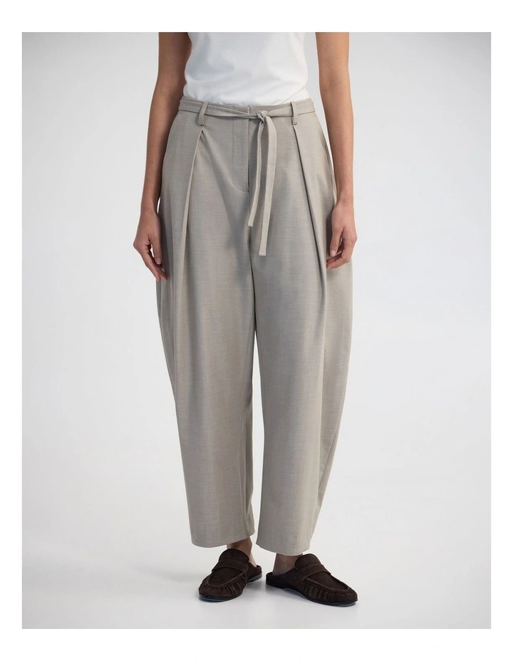 Monique Barrel Leg Wool Blend Pant in Sandstone image 1