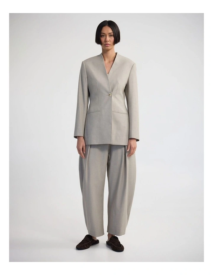 Monique Barrel Leg Wool Blend Pant in Sandstone image 5