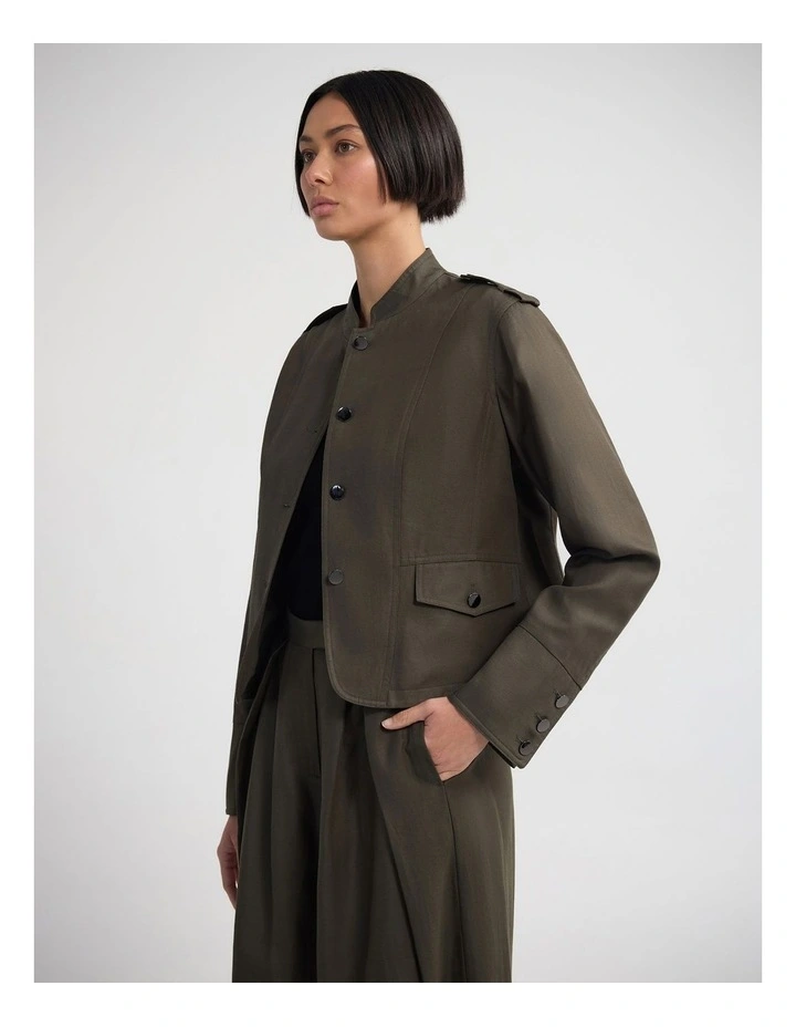 Mimi Military Jacket in Green image 3