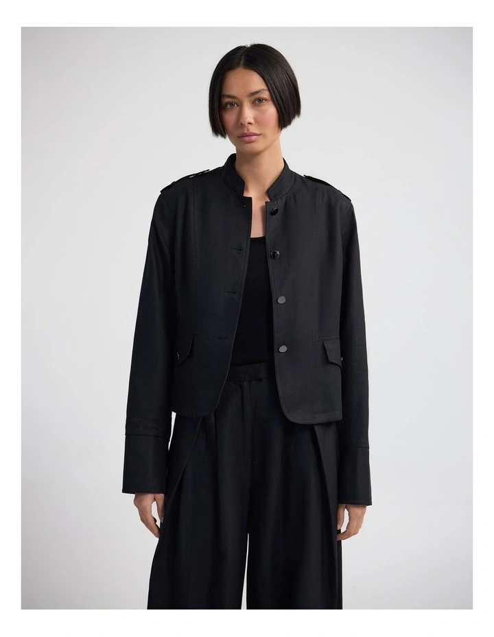 Mimi Military Jacket in Black image 1