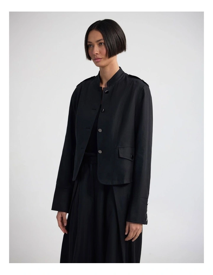 Mimi Military Jacket in Black image 3