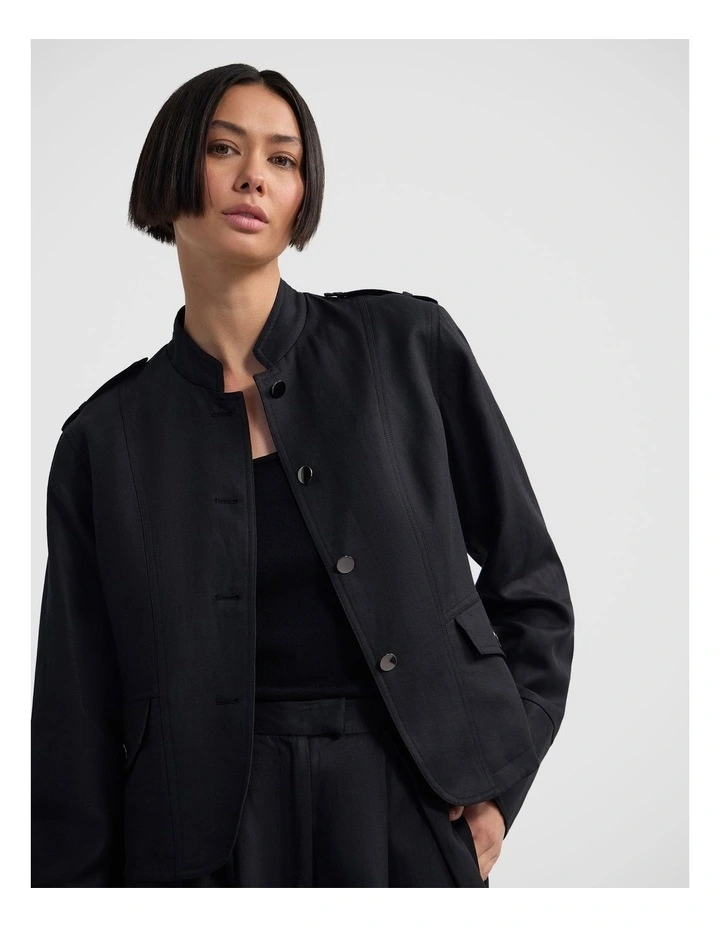 Mimi Military Jacket in Black image 4