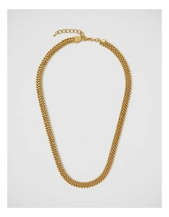 Sabine Herringbone Chain Necklace in Gold