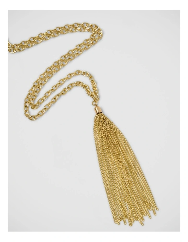 Vienna Fringe Necklace in Pale Gold image 3