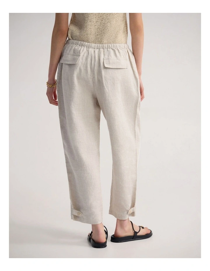Gabriele Crop French Linen Pant in Natural image 2