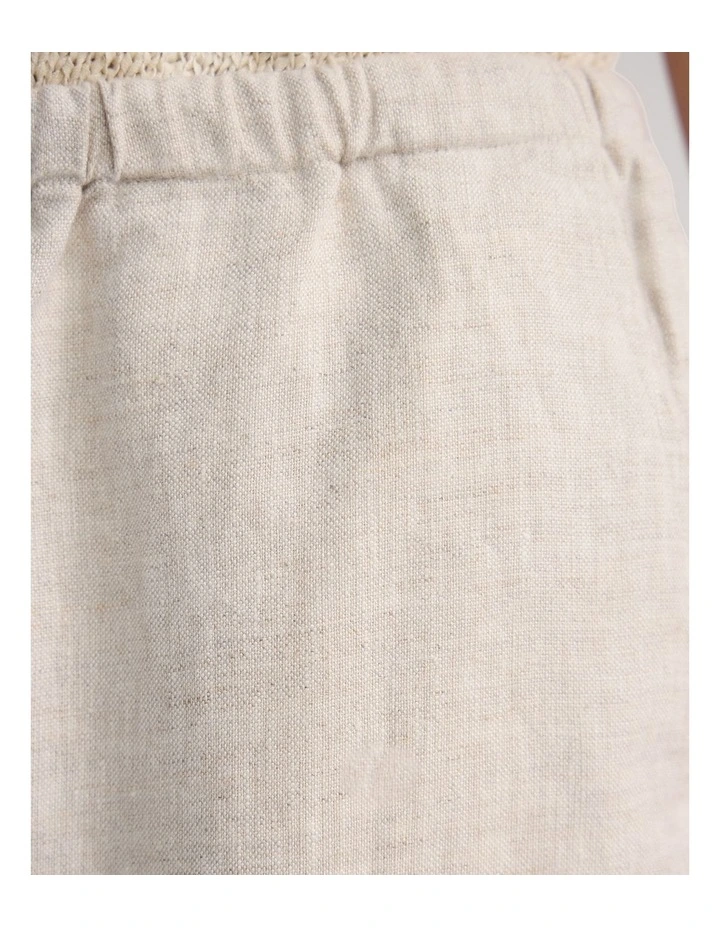 Gabriele Crop French Linen Pant in Natural image 6