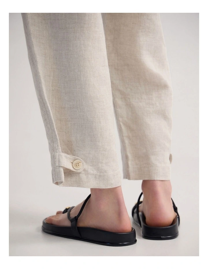 Gabriele Crop French Linen Pant in Natural image 7