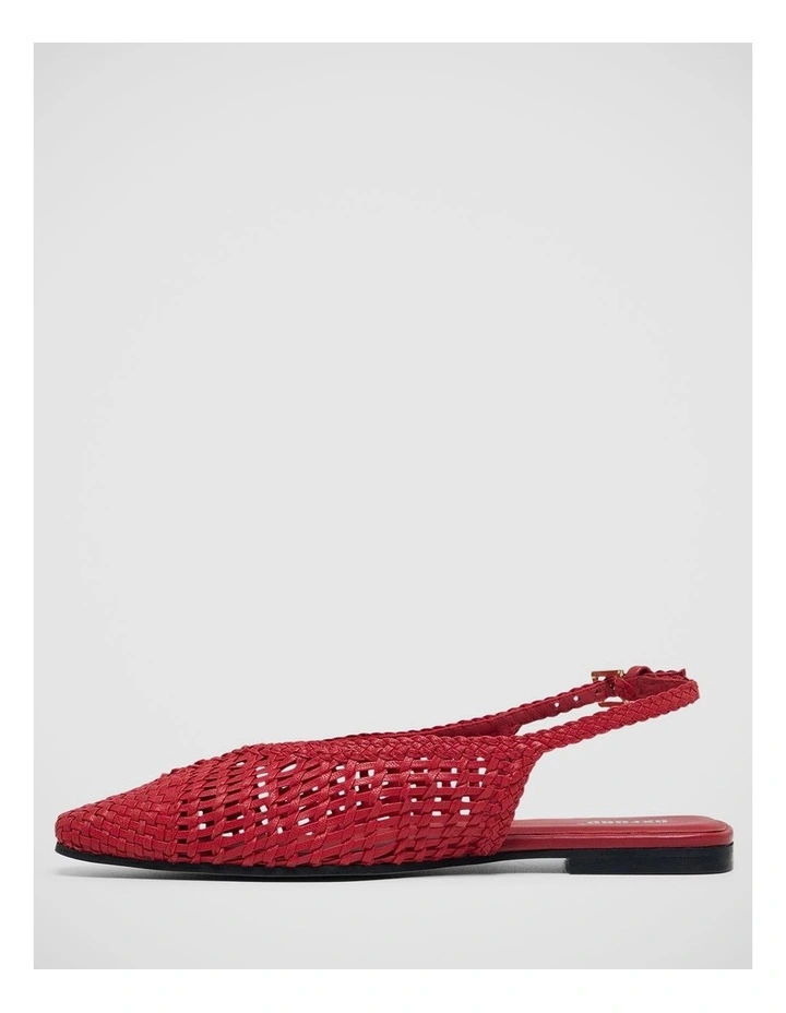 Eva Woven Nappa Slingback Shoes in Red image 2