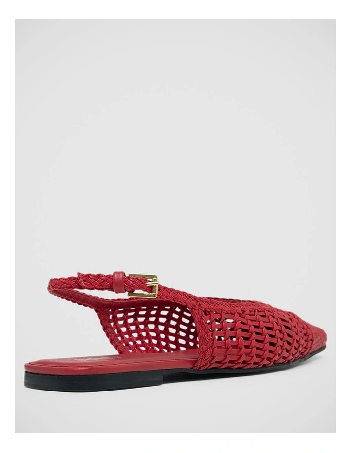 Eva Woven Nappa Slingback Shoes in Red image 3