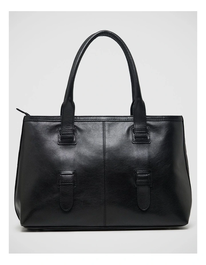 Isolde Woven Leather Bag in Black image 2