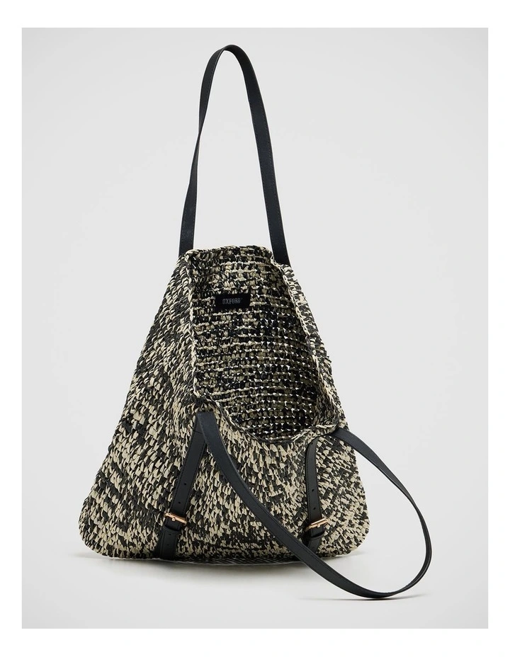Ayla Hand Knotted Shopper in Black/Natural image 5