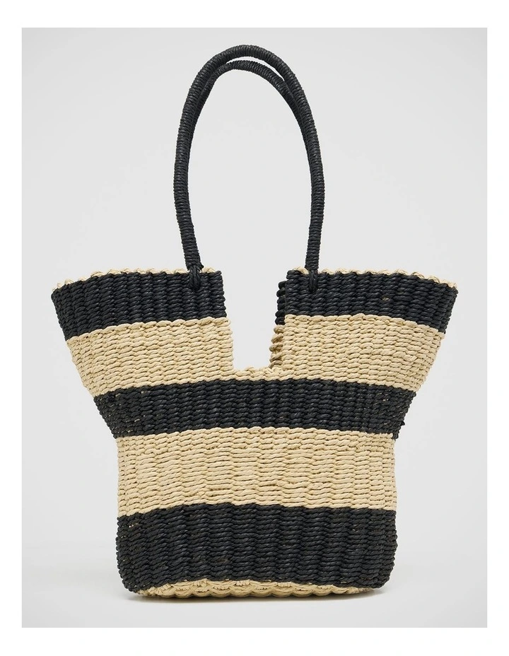 Madison Tote in Black/Natural image 1