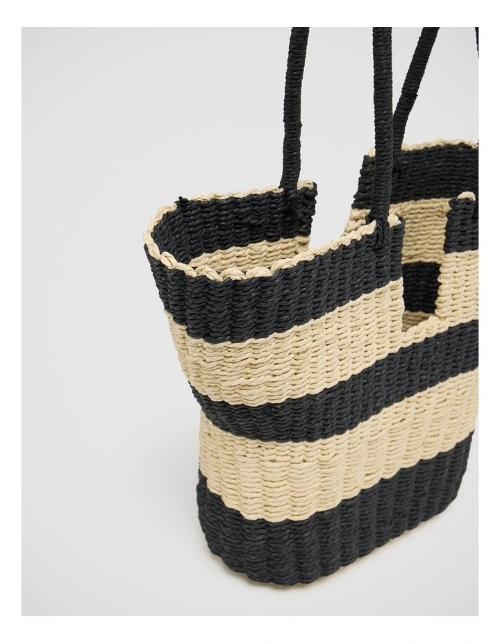 Madison Tote in Black/Natural image 2