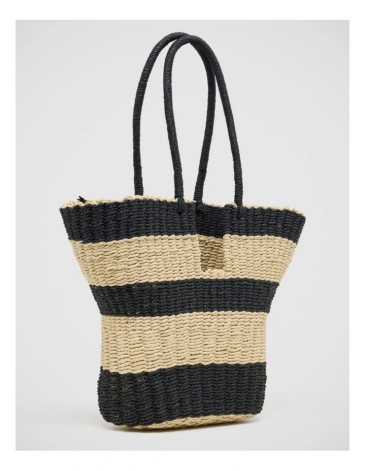 Madison Tote in Black/Natural image 3