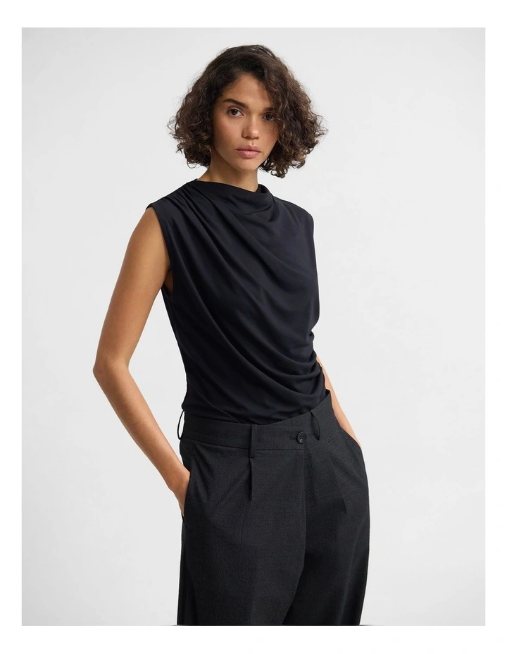 Aster Jersey Top in Black image 1