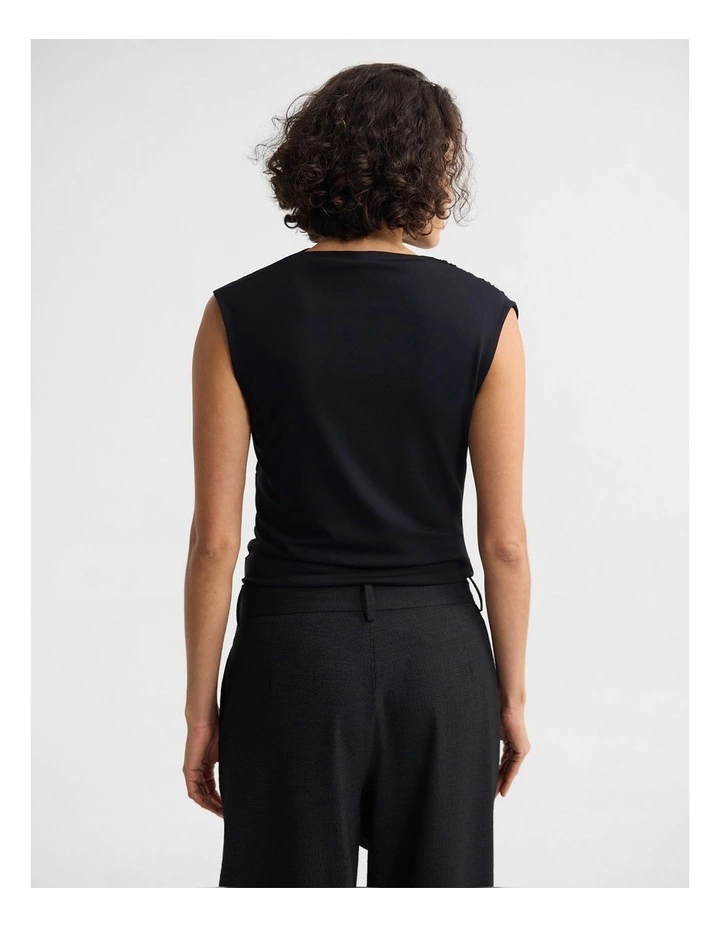 Aster Jersey Top in Black image 2