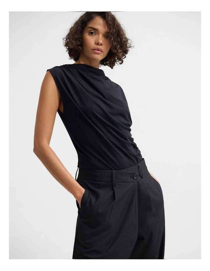 Aster Jersey Top in Black image 5