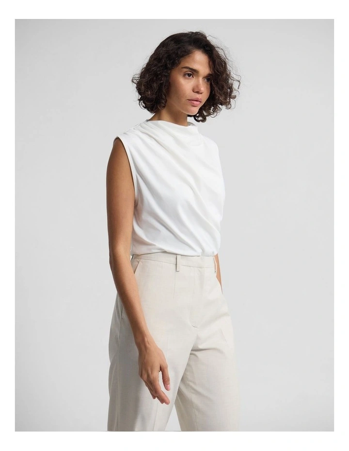 Aster Jersey Top in Ivory image 3