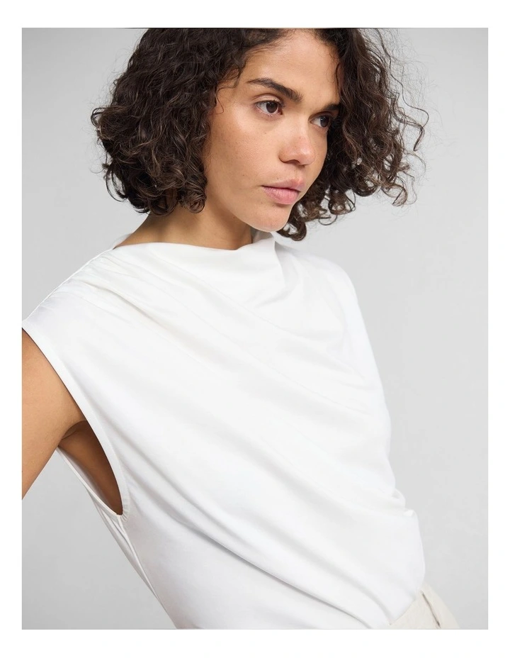 Aster Jersey Top in Ivory image 5
