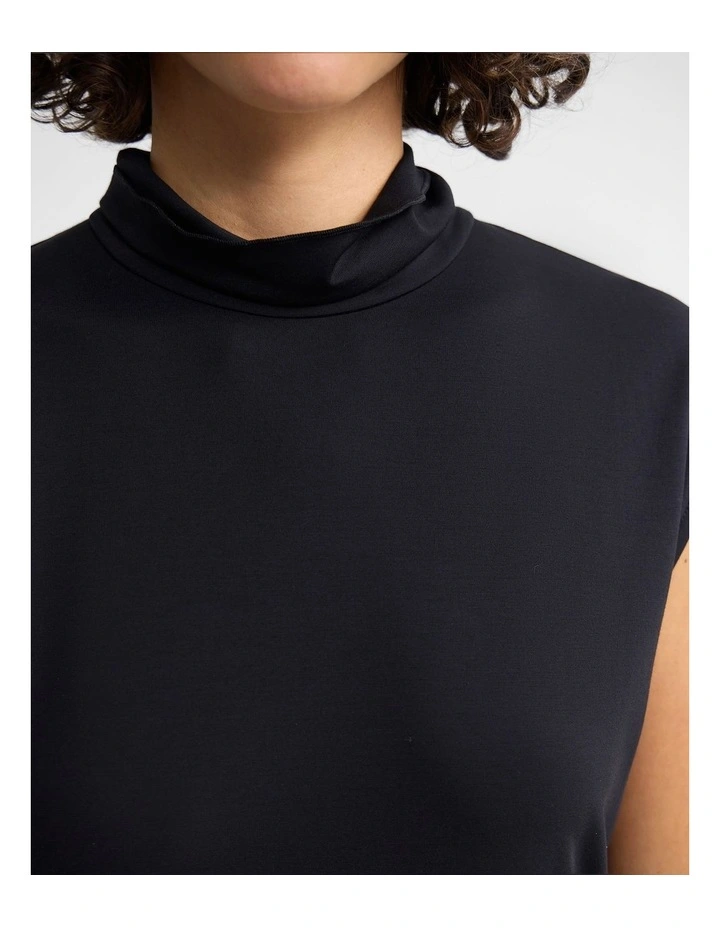 Cassie Stretch Fringe Trim Top in Black image 6