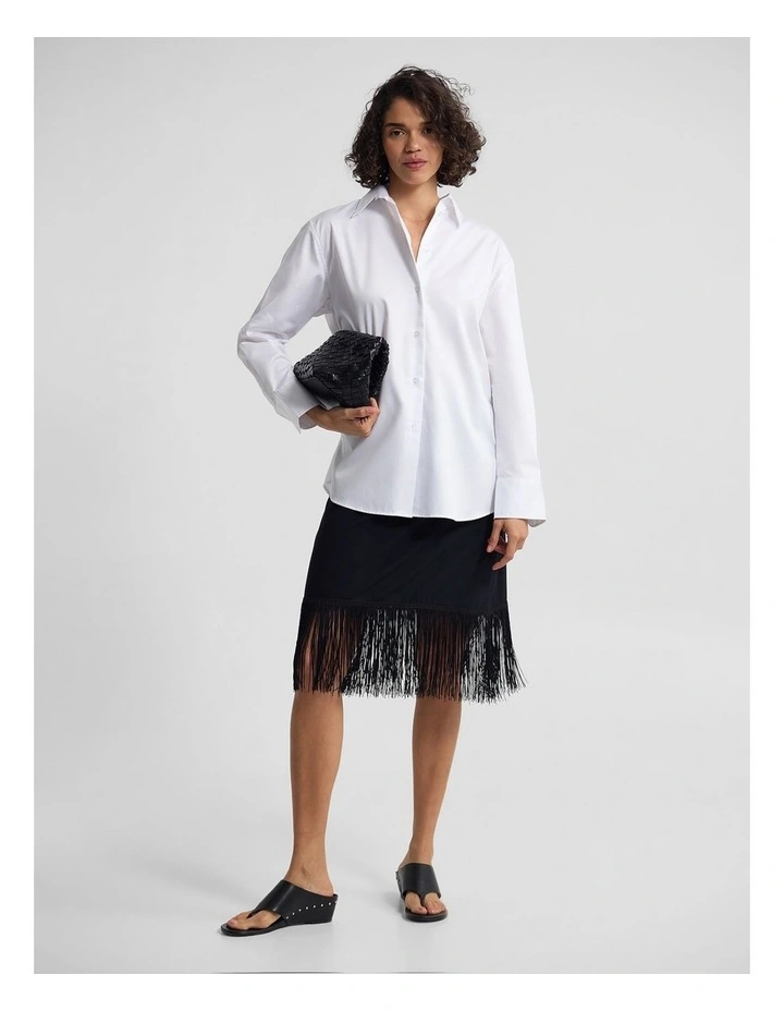 Elle Fringe Skirt in Black image 4