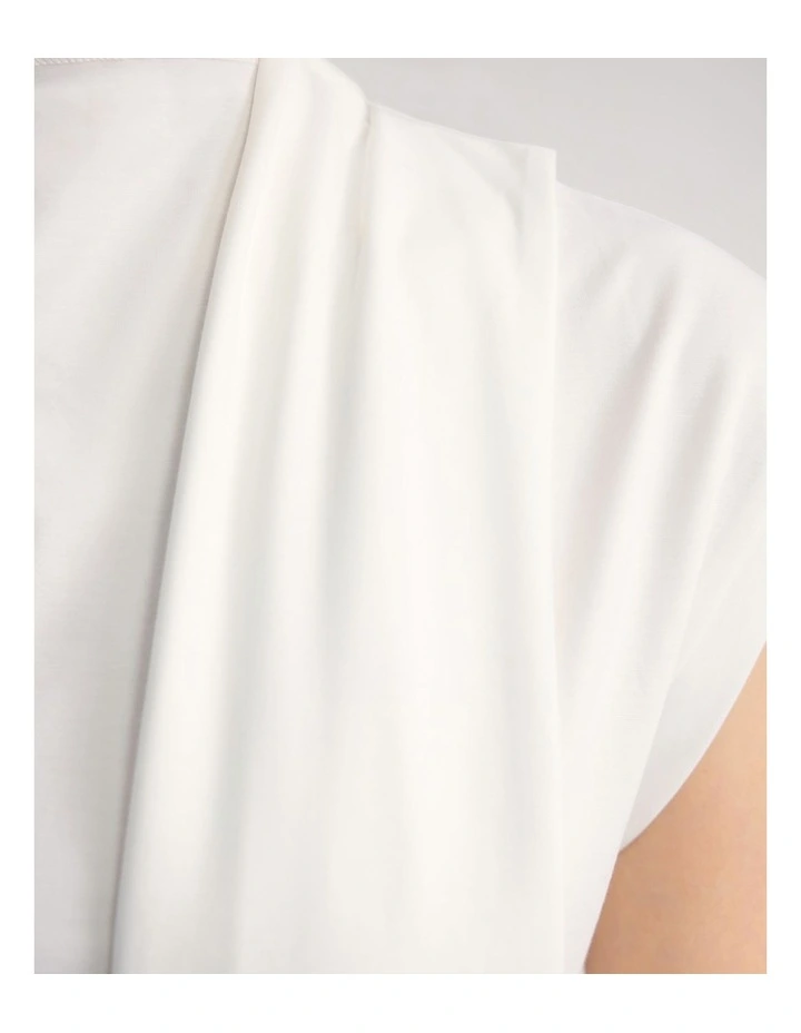 Mimi Jersey Scarf Detail Top in White image 6