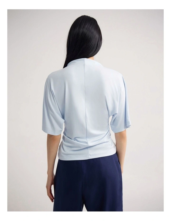 Rosie Jersey Stretch Top in Pale Blue image 2