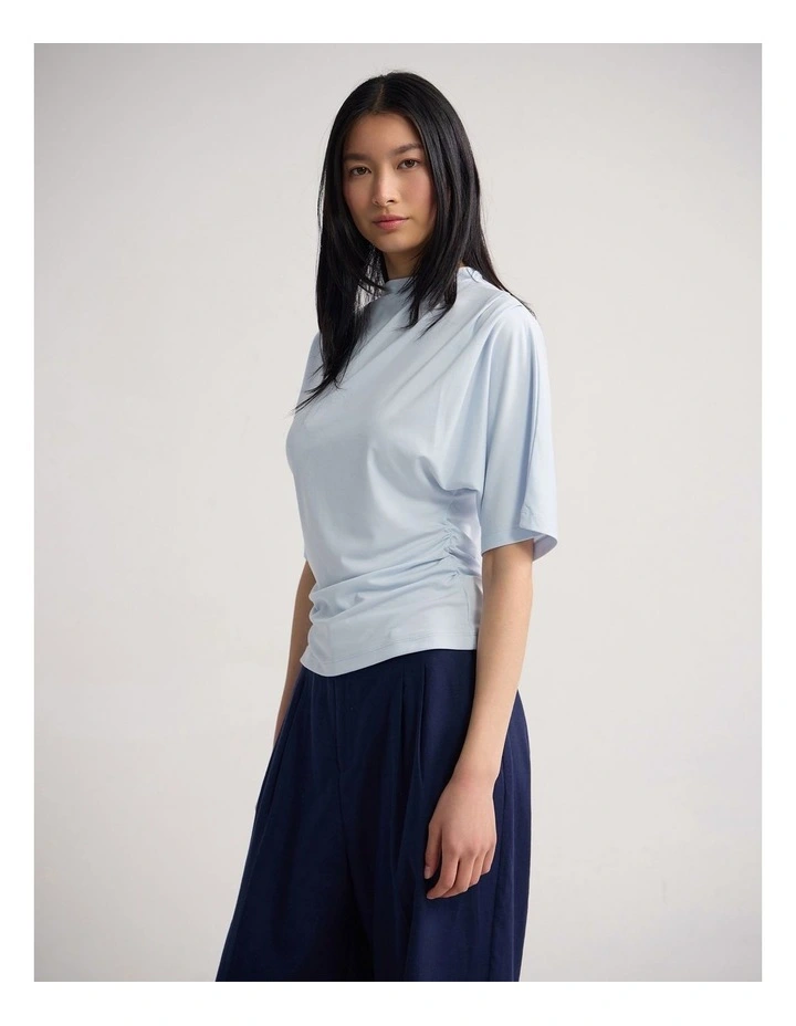 Rosie Jersey Stretch Top in Pale Blue image 3