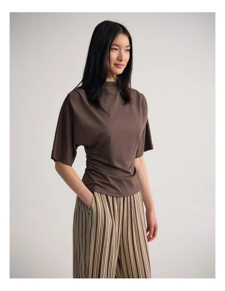 Rosie Jersey Stretch Top in Mocha image 3