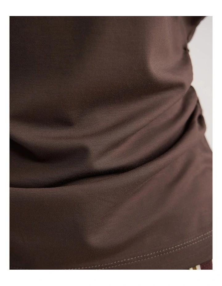 Rosie Jersey Stretch Top in Mocha image 6