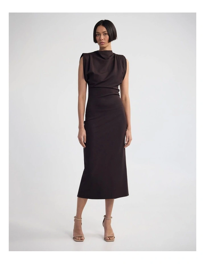 Genevive Dress in Deep Mocha image 4
