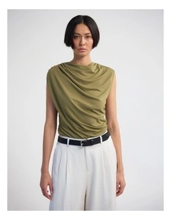 Aster Jersey Top in Olive