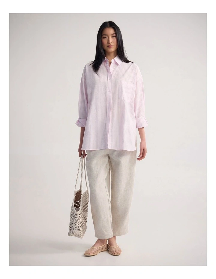Erika Organic Cotton Shirt in Pink Stripe image 5