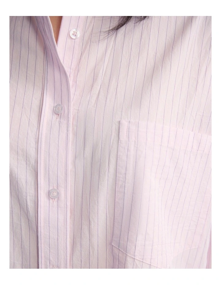 Erika Organic Cotton Shirt in Pink Stripe image 6
