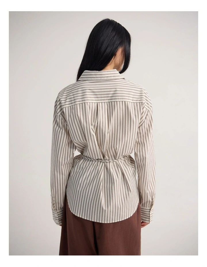 Rada Cotton Stripe Shirt in Chocolate Stripe image 2