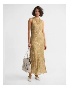 Axton Bambi Print Dress in Caramel