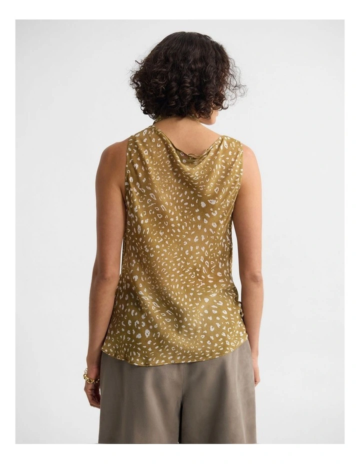 Katrine Bambi Print Scarf Top in Caramel image 2