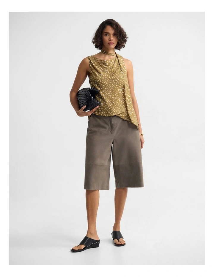 Katrine Bambi Print Scarf Top in Caramel image 4