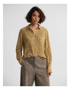 Poppy Printed Blouse in Caramel