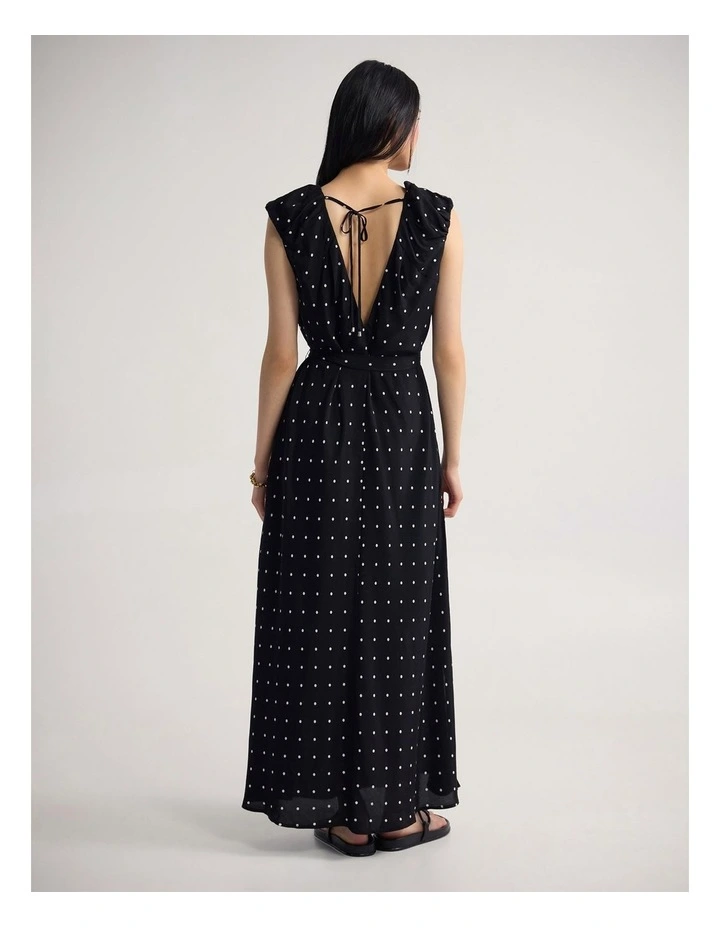 Claudia Polka Dot Spot Dress in Black/Cream Spot image 2