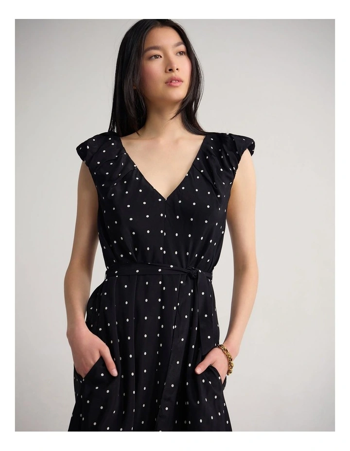 Claudia Polka Dot Spot Dress in Black/Cream Spot image 4