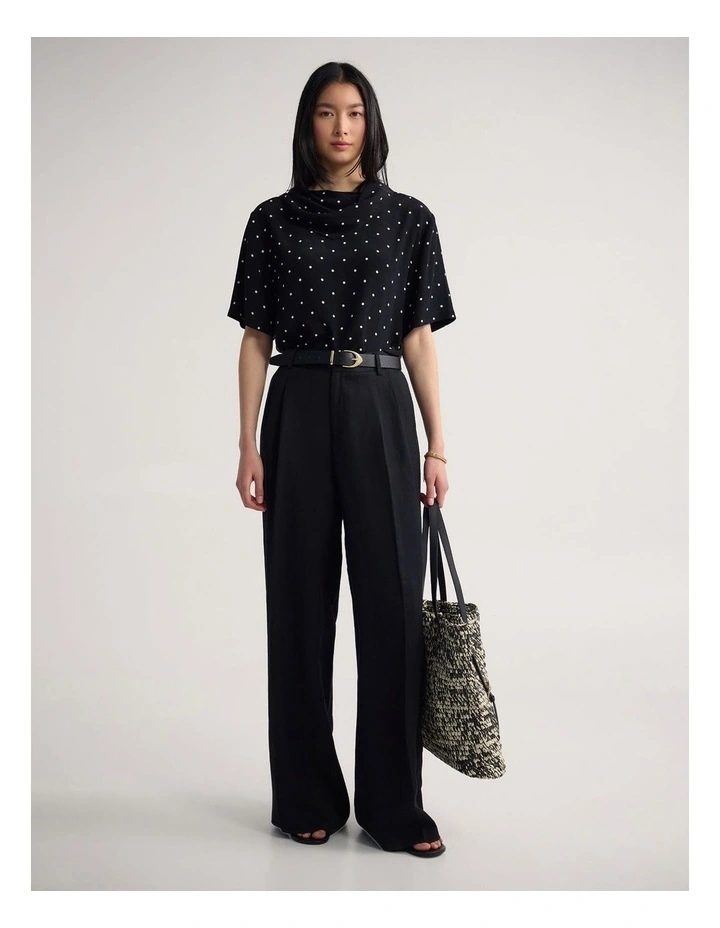 Poala Polka Dot Top in Black/Cream Spot image 5